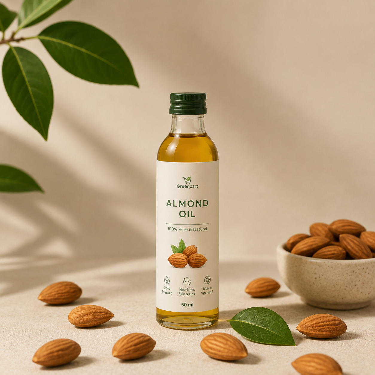 Greencart Cold Pressed Almond Oil (50ml)