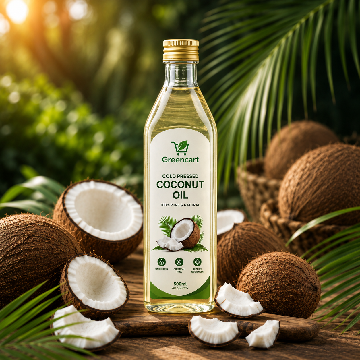 Greencart Cold Pressed Coconut Oil (500ml)